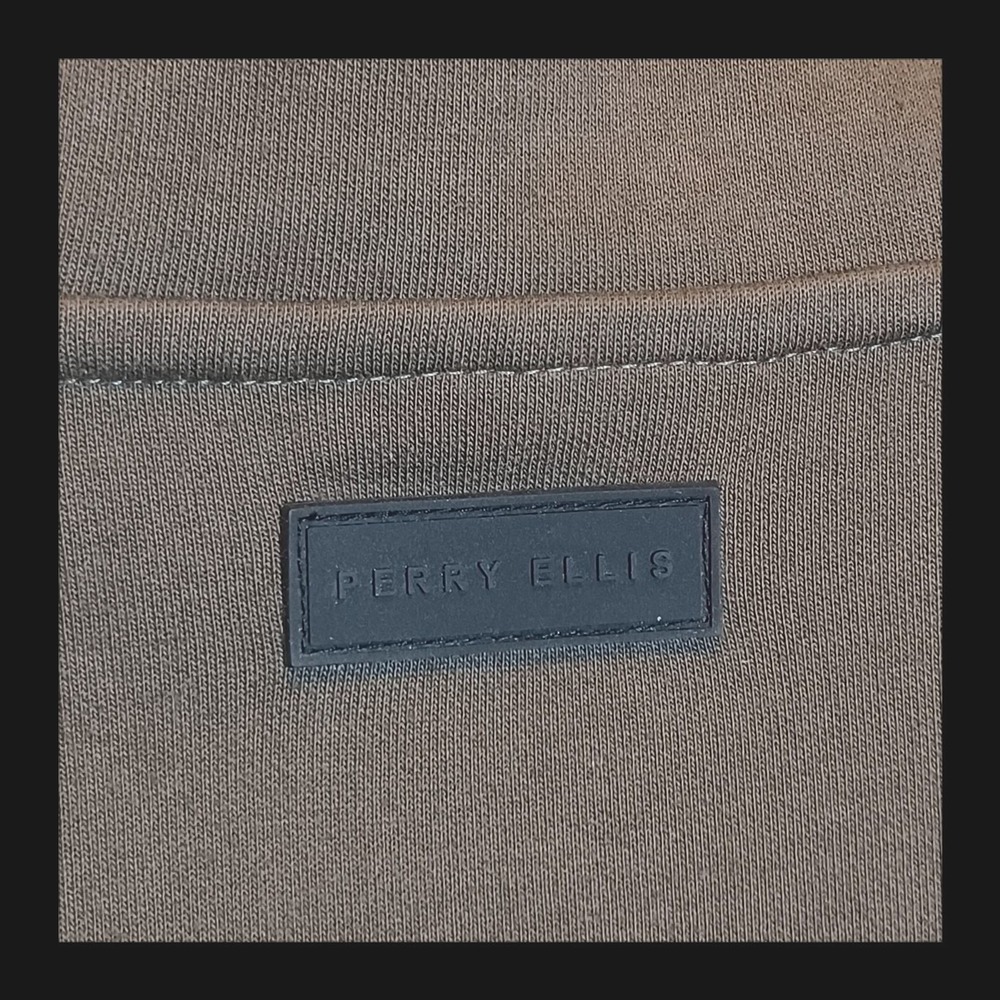 Perry Ellis Mens Quilted Front Hybrid Full Zip Jacket Olive Green Large NWT - Picture 9 of 13